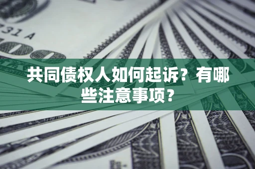 济南共同债权人如何起诉？有哪些注意事项？